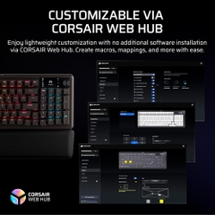 Bàn phím cơ không dây Corsair Vanguard 96 RGB Hotswap SOCD (Corsair MLX Plasma SW)