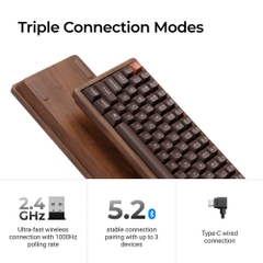 Bàn phím cơ không dây Keychron K2 HE All-Wood Special Edition RGB Hotswap Aluminum (Magnetic Sw)