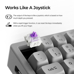 Bàn phím cơ không dây Keychron K2 HE Concrete Edition RGB Hotswap Aluminum (Magnetic Sw)
