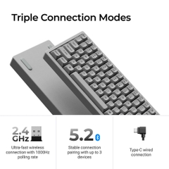 Bàn phím cơ không dây Keychron K2 HE Concrete Edition RGB Hotswap Aluminum (Magnetic Sw)