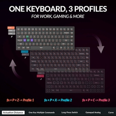 Bàn phím cơ không dây Keychron K2 HE RGB Hotswap Aluminum (Magnetic Sw)