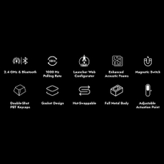 Bàn phím cơ không dây Keychron Lemokey L1 HE Shine Through RGB Hotswap CNC Aluminum (Magnetic Sw)