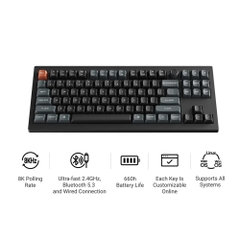 Bàn phím cơ không dây Keychron V3 Ultra 8K ZMK RGB Hotswap (Keychron Sw)