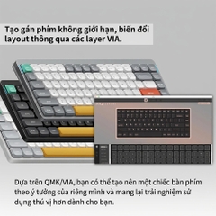 Bàn phím cơ không dây NuPhy Air75 V2 Lunar Gray RGB Hotswap (Nuphy Sw)