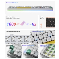 Bàn phím cơ không dây NuPhy Halo96 V2 RGB Hotswap (Nuphy Sw)