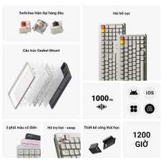 Bàn phím cơ không dây NuPhy Node75 Low Profile RGB Hotswap (Nuphy Sw)