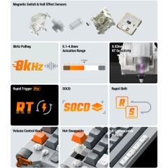 Bàn phím cơ Nuphy Field75 HE RGB Hotswap 8K Rapid Trigger (Magnetic Sw)
