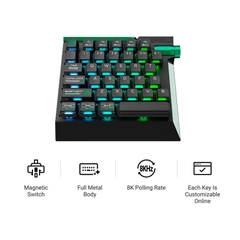 Bàn phím cơ One Handed Keychron Lemokey L0 HE Shine Through RGB Hotswap CNC Aluminum (Magnetic Sw)