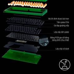 Bàn phím cơ Razer BlackWidow V4 75% Phantom Green Edition RGB Hotswap Razer Switch Orange RZ03-05003300-R3M1