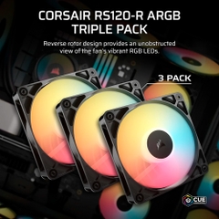 Bộ ba Fan Case Corsair RS120-R ARGB Black CO-9050196-WW (Fan Ngược)