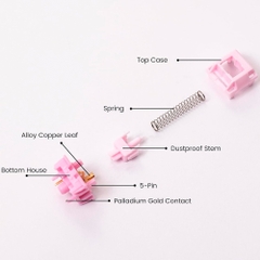 Bộ 45 switch AKKO Stellar Rose Switch 37 ± 5gf 5 Pin (Linear Sw)