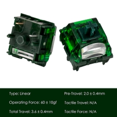 Bộ 45 switch cơ AKKO Green Fog Switch 60 ± 10gf 5 Pin (Linear Sw)