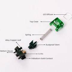 Bộ 45 switch cơ AKKO Green Fog Switch 60 ± 10gf 5 Pin (Linear Sw)