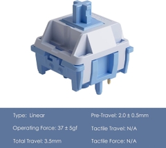 Bộ 45 switch cơ AKKO Mirror Switch 37 ± 5gf 5 Pin (Linear Sw)