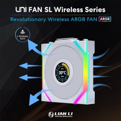 Bộ ba quạt Lian Li Wireless White Cooler Reverse SL LCD 120-3 (Fan Ngược)