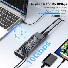 Bộ chia USB 10 cổng USB 3.2 ACASIS HS-710MG-10G
