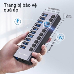 Bộ chia USB 10 cổng USB 3.2 ACASIS HS-710MG-10G