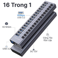 Bộ chia USB 16 cổng USB 3.2 ACASIS HS-716MG-10G