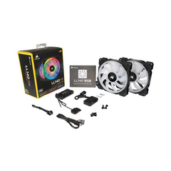 Bộ hai Fan Case Corsair LL140 RGB 140mm Dual Light Loop RGB with Lighting Node PRO CO-9050074-WW
