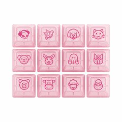 Bộ Keycap Akko Pink PC ASA-Clear Profile