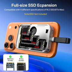 Box di động SSD M.2 NVMe 6 in 1 ra HDMI - USBtypeC - USB 3.2 - CardReader - ACASIS Magnetic EC-1401
