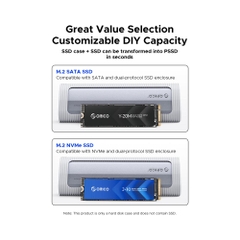 Box di động SSD M.2 PCIe NVMe 10Gbps Orico AXM2S-G2-V1-GY-BP