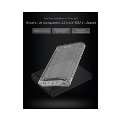 Box ổ cứng 3.5 inch 5Gbps Orico Transparent 3139U3-CR