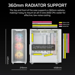 Case máy tính Corsair 3200D RS ARGB White CC-9011345-WW