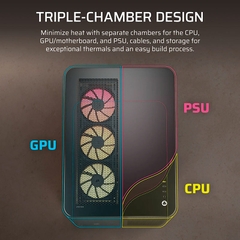 Case máy tính Corsair AIR 5400 LX-R RGB iCUE LINK Triple Chamber Black CC-9011320-WW