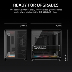 Case máy tính Corsair AIR 5400 LX-R RGB iCUE LINK Triple Chamber Black CC-9011320-WW