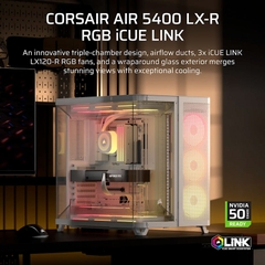 Case máy tính Corsair AIR 5400 LX-R RGB iCUE LINK Triple Chamber White CC-9011321-WW
