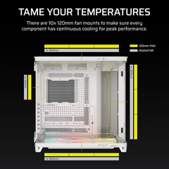 Case máy tính Corsair AIR 5400 LX-R RGB iCUE LINK Triple Chamber White CC-9011321-WW