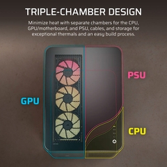 Case máy tính Corsair AIR 5400 RS-R ARGB Triple Chamber Black CC-9011318-WW