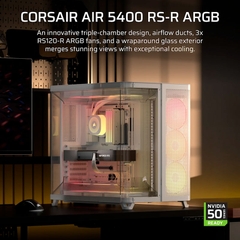 Case máy tính Corsair AIR 5400 RS-R ARGB Triple Chamber White CC-9011319-WW