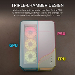 Case máy tính Corsair AIR 5400 RS-R ARGB Triple Chamber White CC-9011319-WW