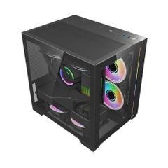 Case máy tính MIK LV12 Mini Elite Black ARGB Led Strip MIK-LV12-Mini-Elite-Black