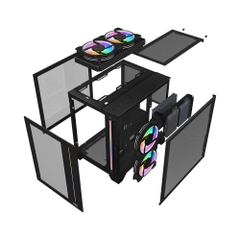 Case máy tính MIK LV12 Mini Elite Black ARGB Led Strip MIK-LV12-Mini-Elite-Black