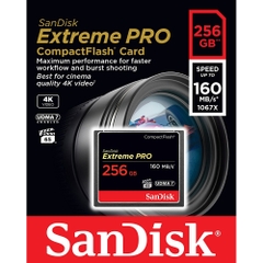 Thẻ nhớ CF SanDisk Extreme Pro 160MB/s 256GB 1067X SDCFXPS-256G-X46