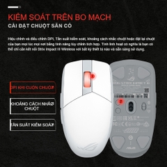 Chuột không dây ASUS ROG Impact III Wireless (White) 90MP03D0-BMUA10