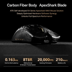 Chuột không dây ATK Blazing Sky Ghost Ultimate Carbon Fiber Hollow Tri-mode Wireless Pixart 3950 Ultra