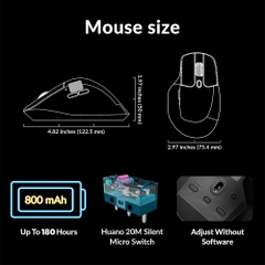 Chuột không dây Keychron M6 Wireless Silent Pixart 3395