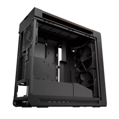 Case máy tính Asus ProArt PA602 Walnut Wood Edition Modern Black Tempered Glass