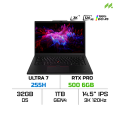 Laptop LENOVO ThinkPad P14s Gen 6 21QT005KVN (Ultra 7 255H, RTX PRO 500 Blackwell 6GB, RAM 32GB DDR5, SSD 1TB, 14.5 Inch IPS 3K 100% DCI-P3 120Hz, Win 11 Pro)
