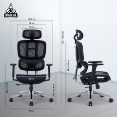Ghế công thái học Warrior Hero WEC509 Pro Black