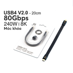 Cáp móc khóa USB4 V2 METALINK 200mm PD 240W 80Gbps MTC8-20