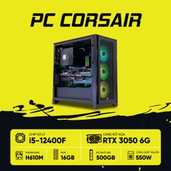 PC GAMING CORSAIR i5 3050 (i5-12400F, RTX 3050 6G, Ram 16G, SSD 500G, 550W)