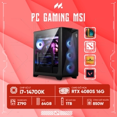 PC Gaming MSI i7 4080S (i7-14700K, RTX 4080S 16G, Ram 64GB DDR5, SSD 1TB, 850W)