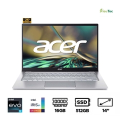 Laptop Acer Swift 3 SF314-512-56QN NX.K0FSV.002 (i5-1240P EVO, Iris Xe Graphics, Ram 16GB DDR4, SSD 512GB, 14 Inch IPS QHD)