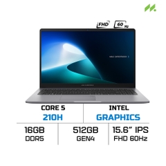 Laptop ASUS ExpertBook P1 P1503CVA-C5H16-50W (Core 5 210H, Intel Graphics, RAM 16GB DDR5, SSD 512GB, 15.6 Inch IPS FHD 60Hz, Win 11 Home)