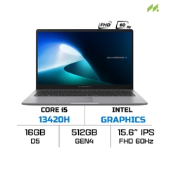 Laptop ASUS ExpertBook P1 P1503CVA-I516-63WS (i5-13420H, Intel Graphics, RAM 16GB DDR5, SSD 512GB, 15.6 Inch IPS FHD 60Hz, Win11/Office HS 24)